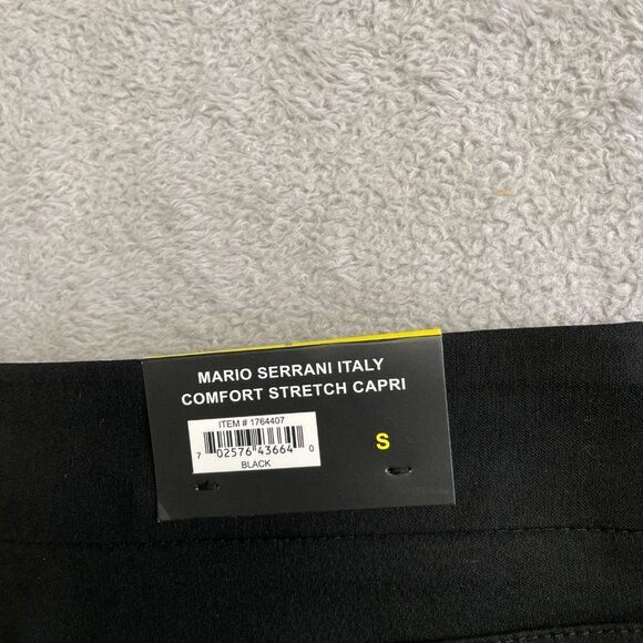 NEW Mario Serrani Women's S Black Comfort Stretch Capri Pants 23" Inseam - Picture 7 of 12